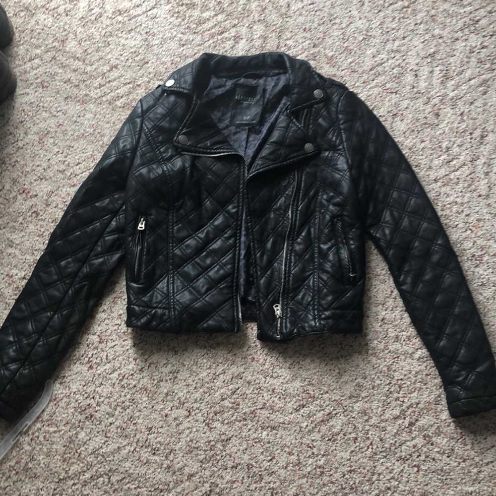 Quilted faux leather jacket
